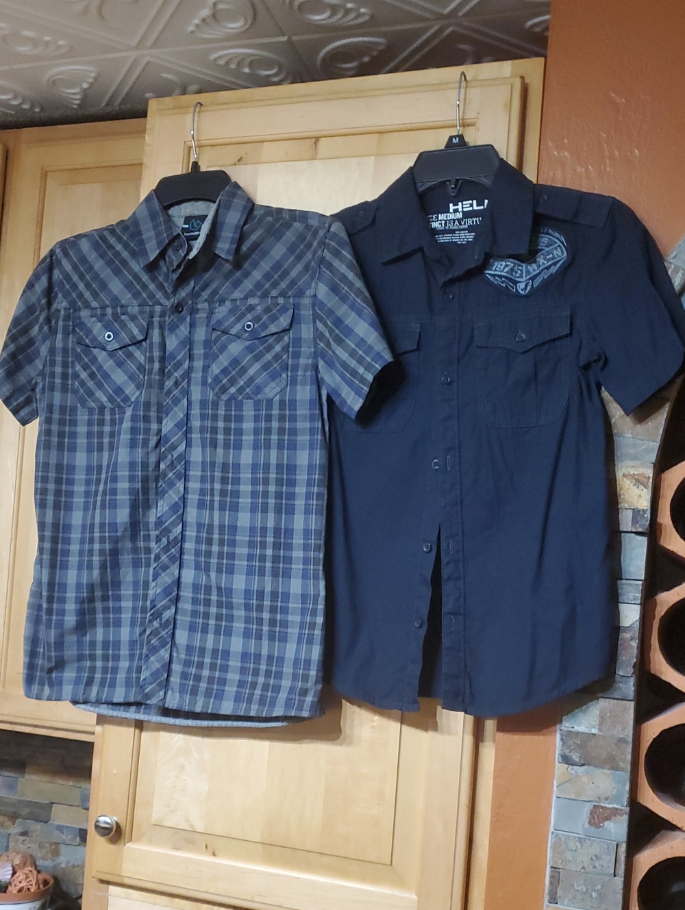 Lot Size M Boys Button Down Short Sleeve Shirts Burnside Helix Bundle 2 GUC
